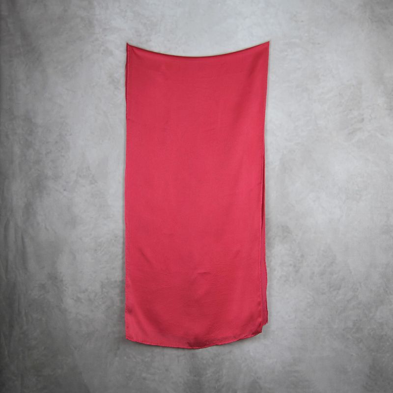 Hodvábny šál RUŽOVO-ČERVENÝ, Vyrobený na Slovensku, 175 x 45cm