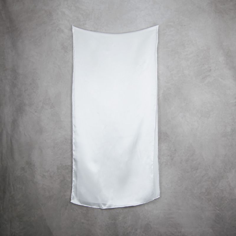 Hodvábny šál BIELY, Vyrobený na Slovensku, 175 x 45cm