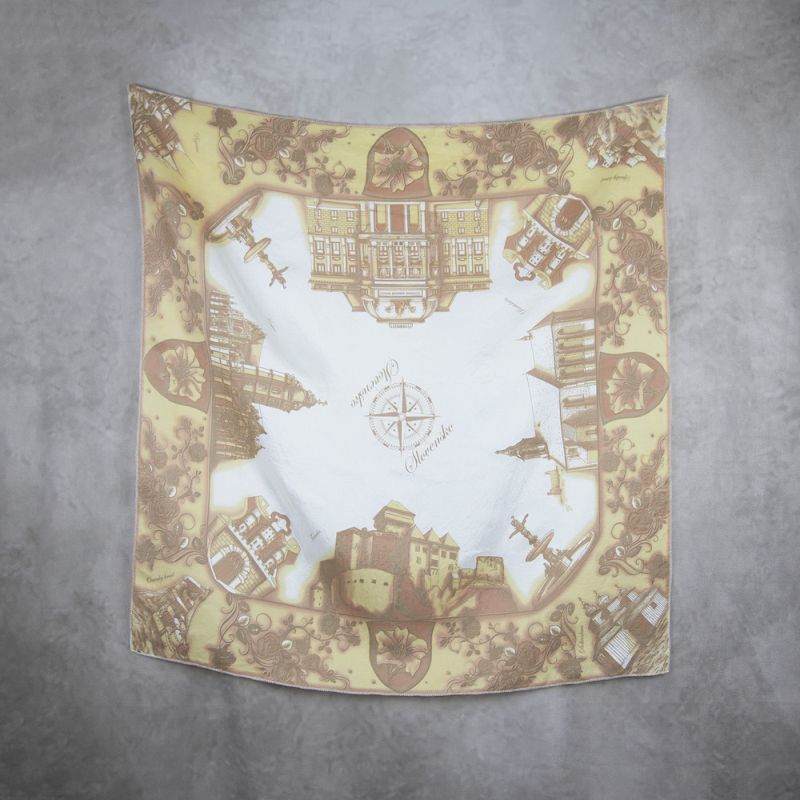 Hodvábna šatka SLOVENSKO ORANŽOVÁ, 85 x 85cm