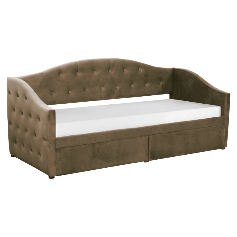 Čalúnená posteľ s úložným priestorom 90x200, hnedá Velvet látka