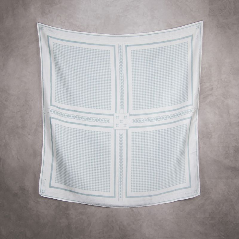 Hodvábna šatka KOHÚTIA STOPA ZELENÁ, 85 x 85cm