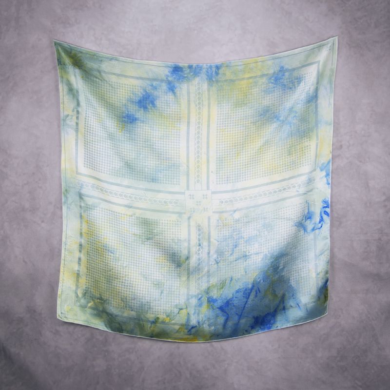 Hodvábna šatka KOHÚTIA STOPA MIX FARIEB_2, 85 x 85cm