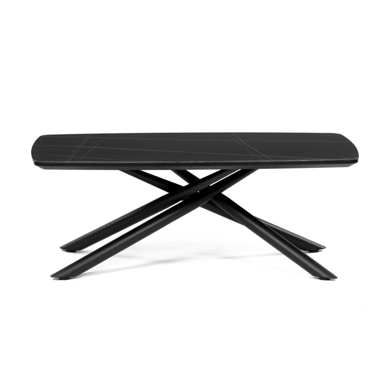 Stôl konferenčný, doska spekaná keramika 120x70cm, čierny mramor