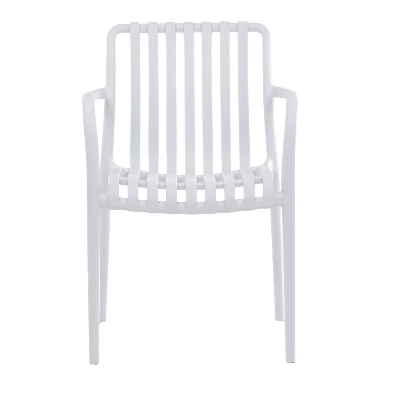 Moderná plastová stolička do jedálne, biela