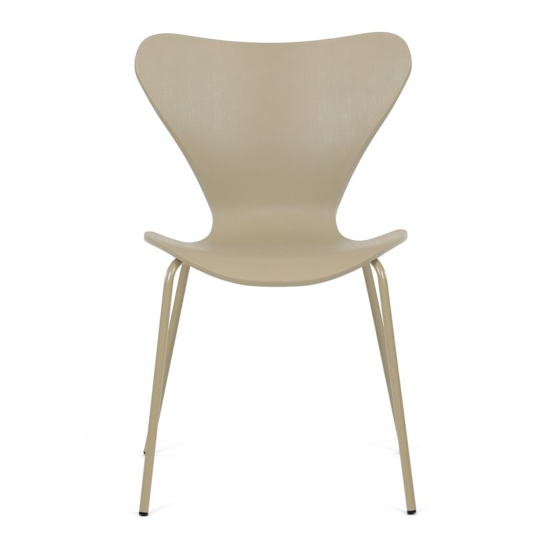 Stolička jedálenská, cappucino plast, kovová podnož