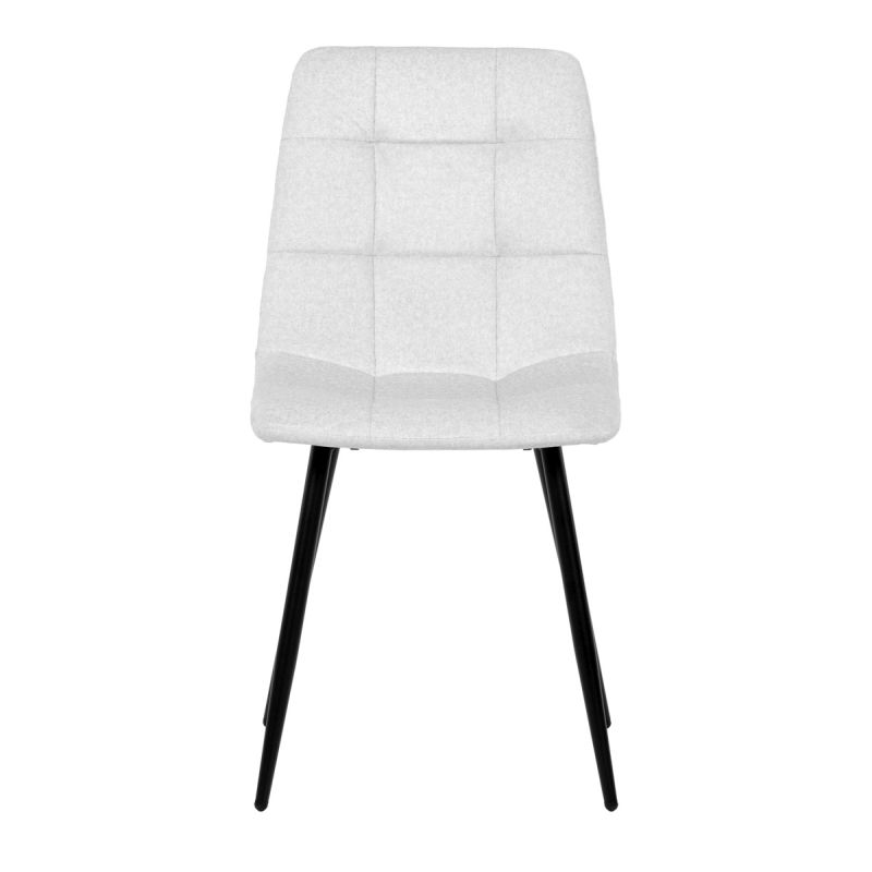 Čalúnená jedálenská stolička, béžová látka, čierny kov