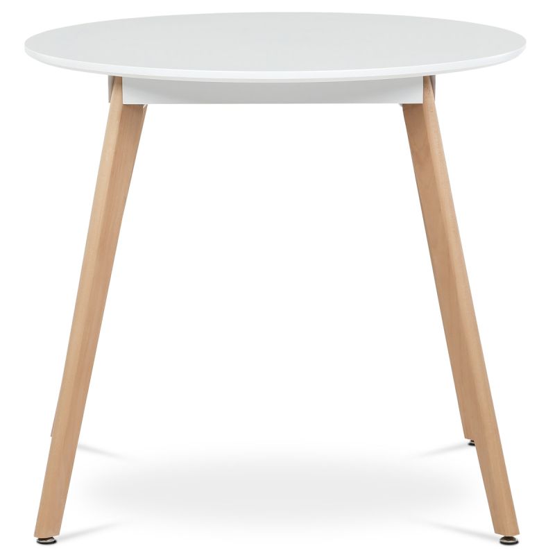 Okrúhly jedálenský stôl s bielou MDF doskou 80