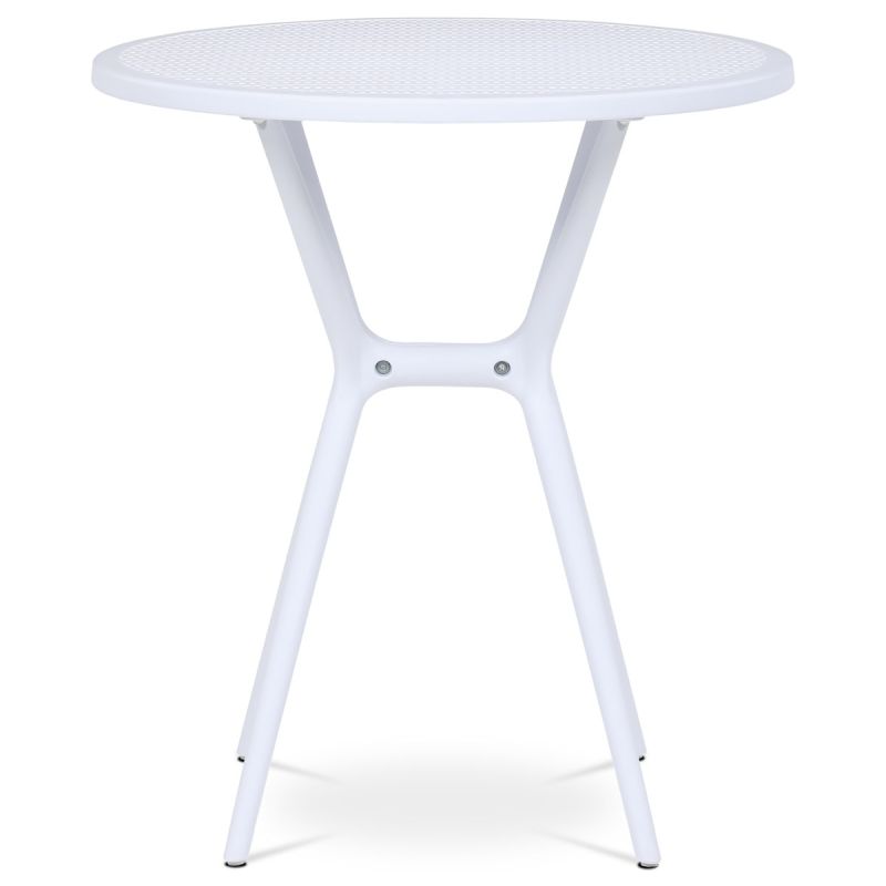 Okrúhly plastový jedálenský stôl biely