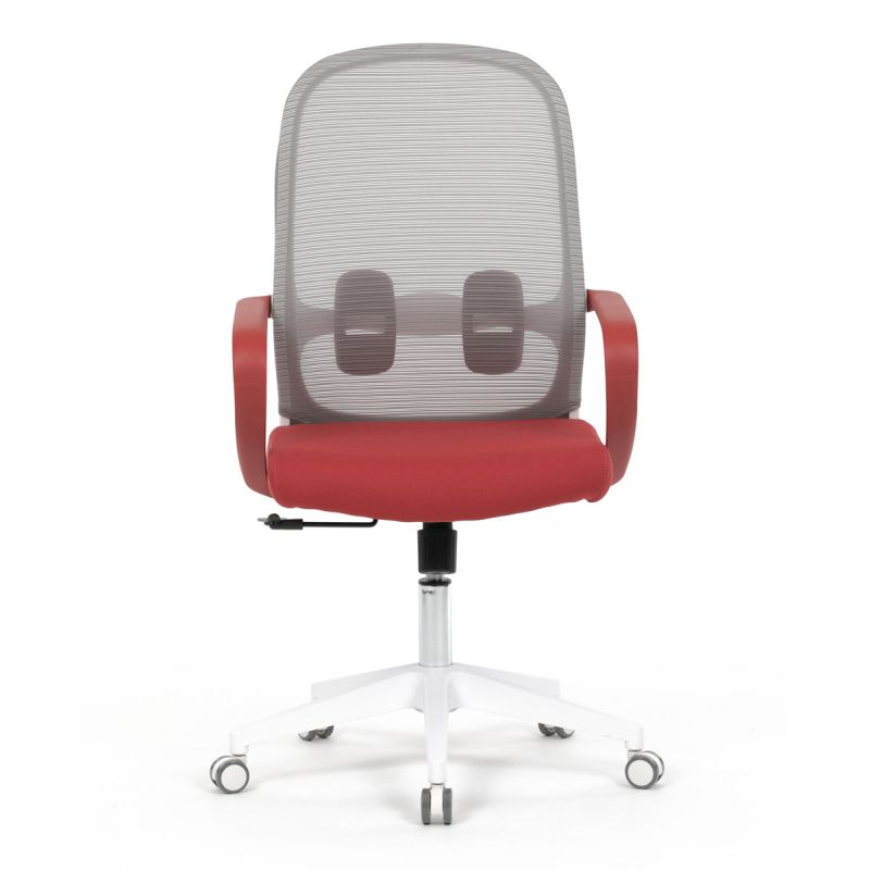 Stolička kancelárska, šedý MESH a červená látka