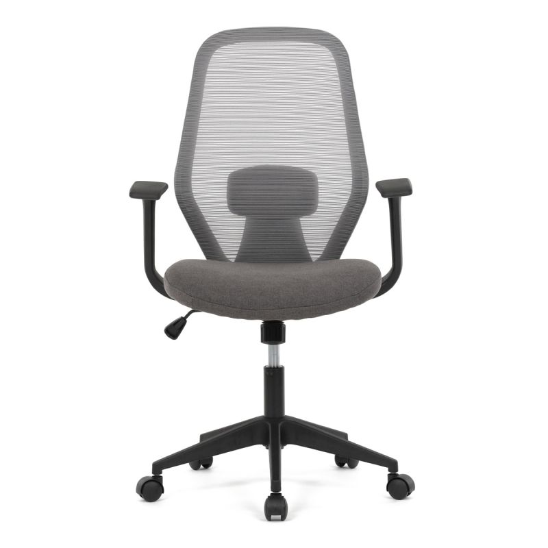 Moderná kancelárska stolička, látka sivá, hojdací mechanizmus
