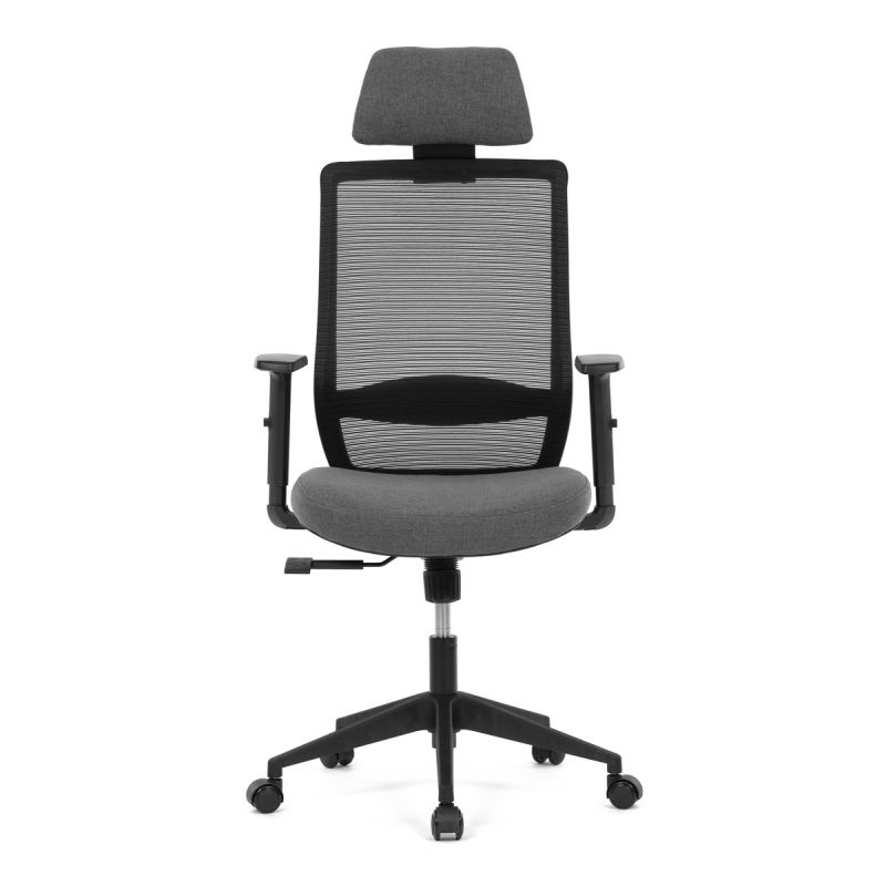 Moderné kancelárske kreslo, čierna MESH sieťovina, čierna látka