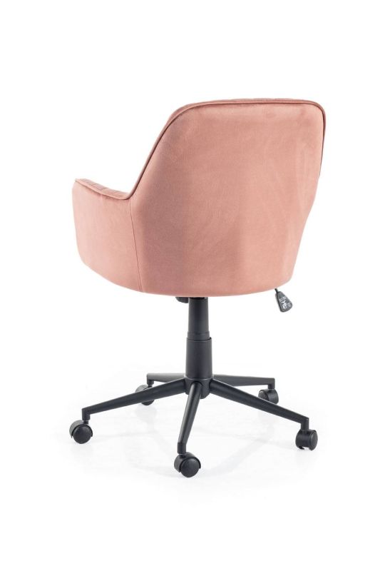 Otočné detské kreslo čalúnené ružovou látkou