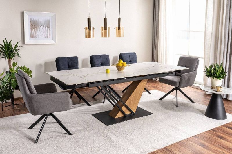 Jedálenská stolička s podrúčkami, čierna-sivá 11, otočná o 180 stupňov