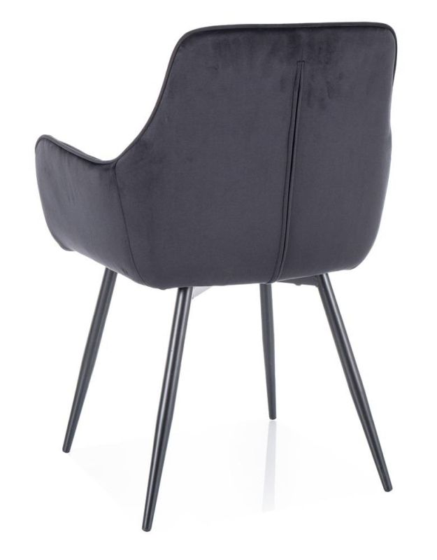 Moderná stolička s nadčasovým dizajnom a podrúčkami, čierny mat-čierna bluvel 19