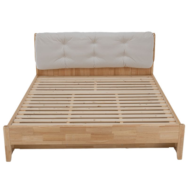 Manželská posteľ, 160x200, masívne drevo, prírodná, úložný priestor