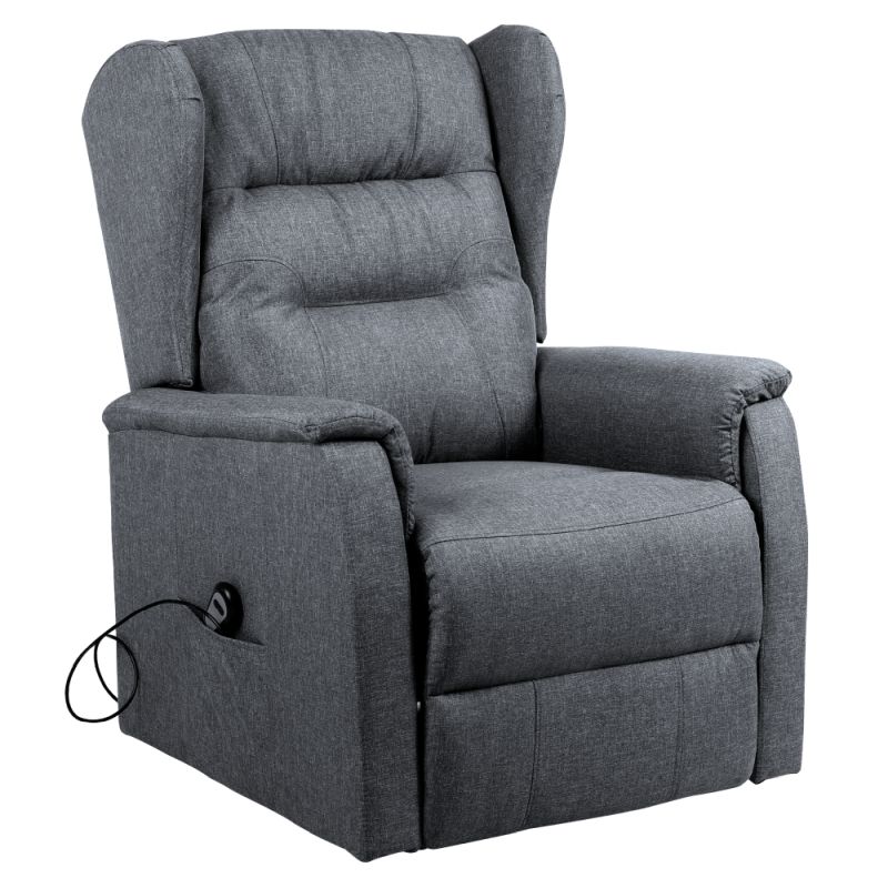 Pohodlné elektrické relaxačné polohovacie kreslo s podnožou svetlosivé