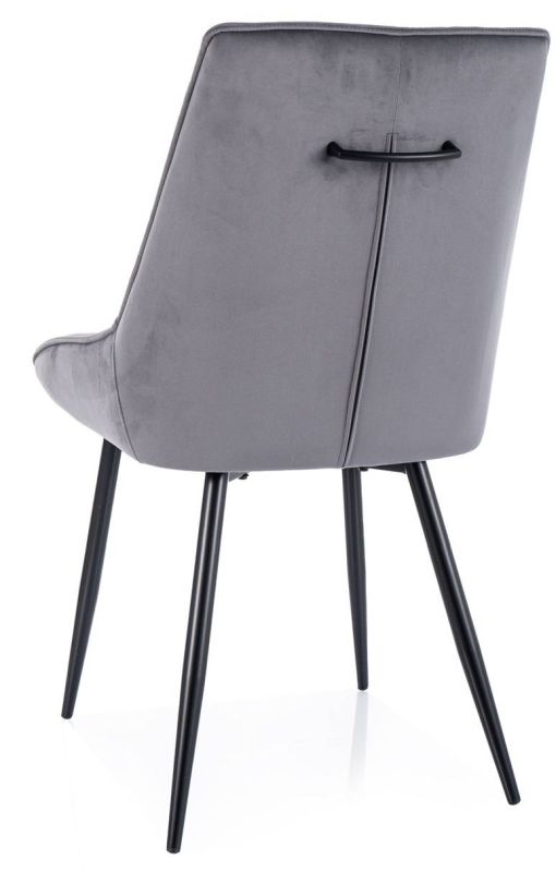 Elegantná zamatová stolička, čierna-sivá bluvel 14