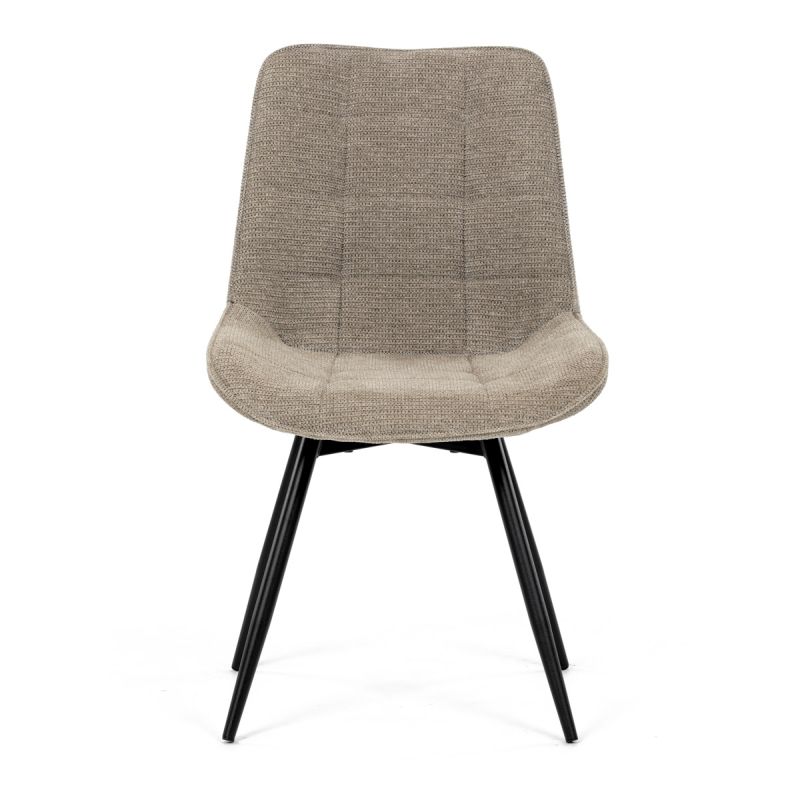 Stolička jedálenská, otočný mechanizmus 90, béžová látka 