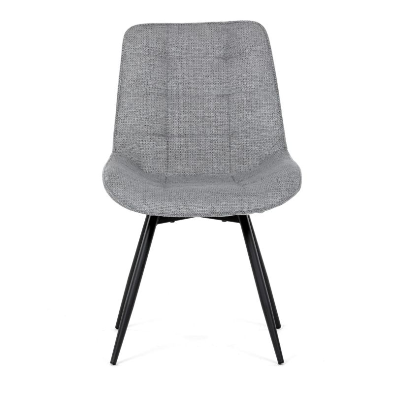 Stolička jedálenská, otočný mechanizmus 90, sivá látka 