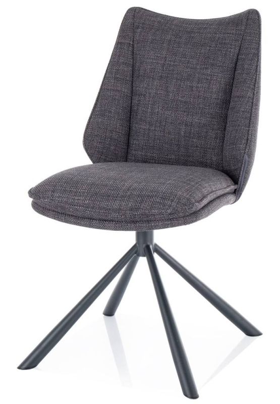 Štýlová jedálenská stolička s funkciou otáčania, čierna-tmavo sivá 16