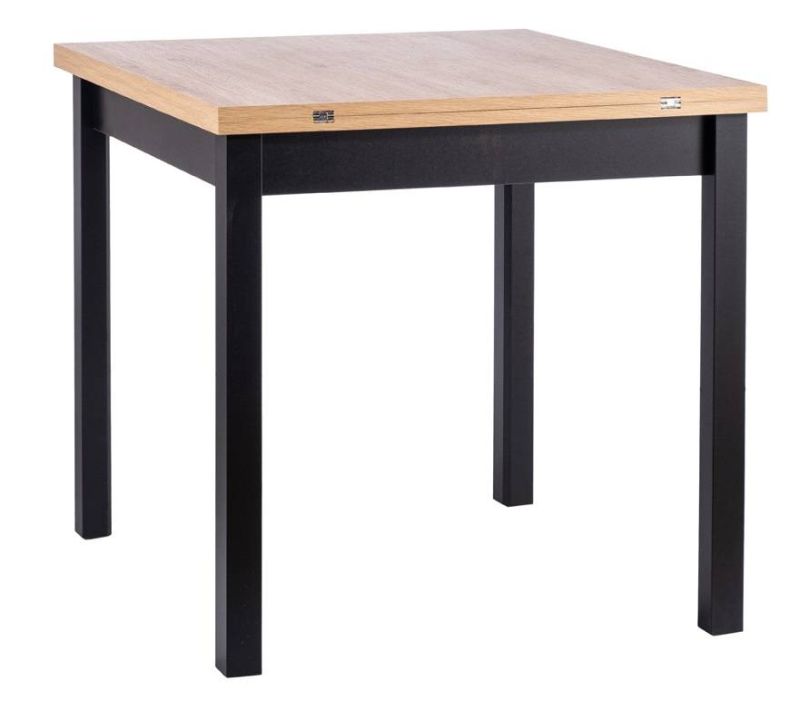 Jedálenský stôl rozkladací z MDF 80-160, dub artisan-čierna