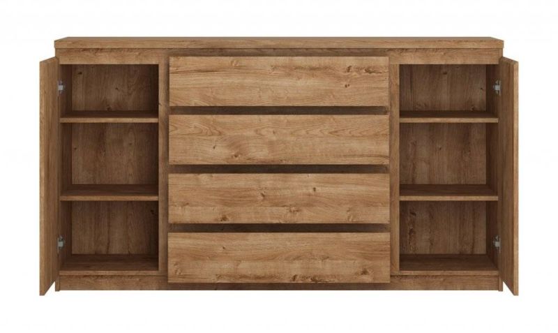 Priestranná komoda 4x zásuvka 2x dvierka, dub ribbeck zlatý