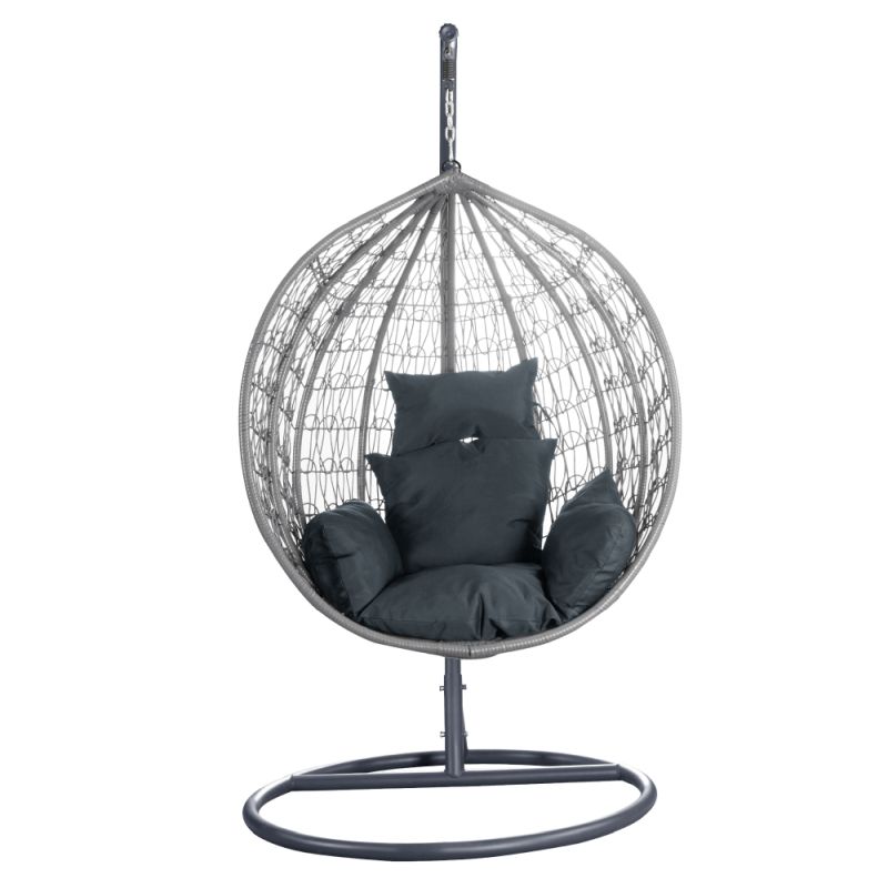 Závesné kreslo s elegantným dizajnom, sivé