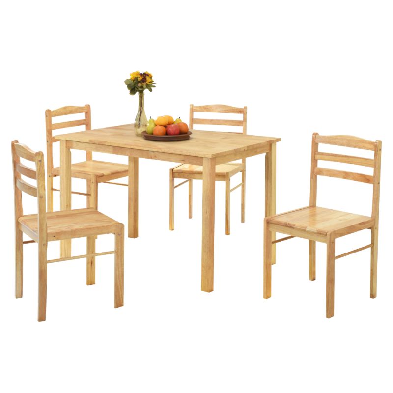 Moderný jedálenský set  1+4, masívne drevo, prírodná