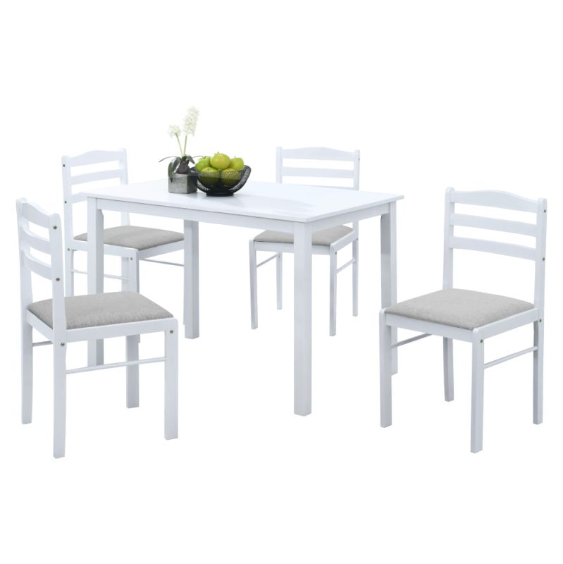 Moderný jedálenský set  1+4, biela-béžovosivá