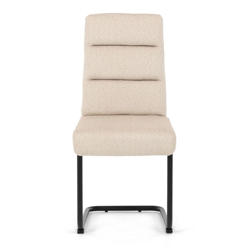 Stolička jedálenská, taštičkové pružiny, krémová látka