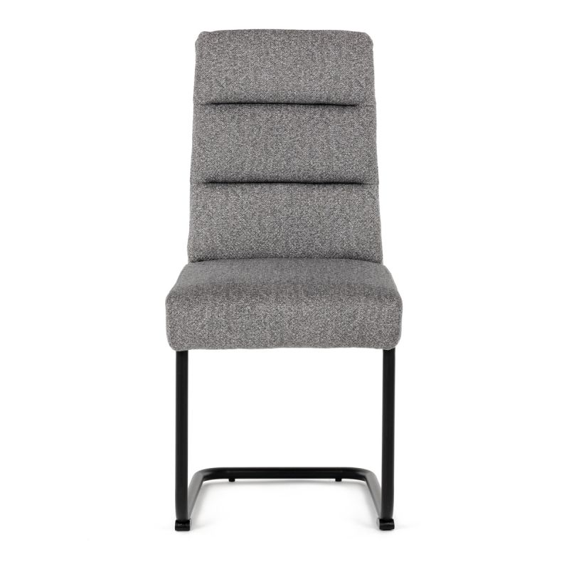 Stolička jedálenská, taštičkové pružiny, svetlo sivá látka