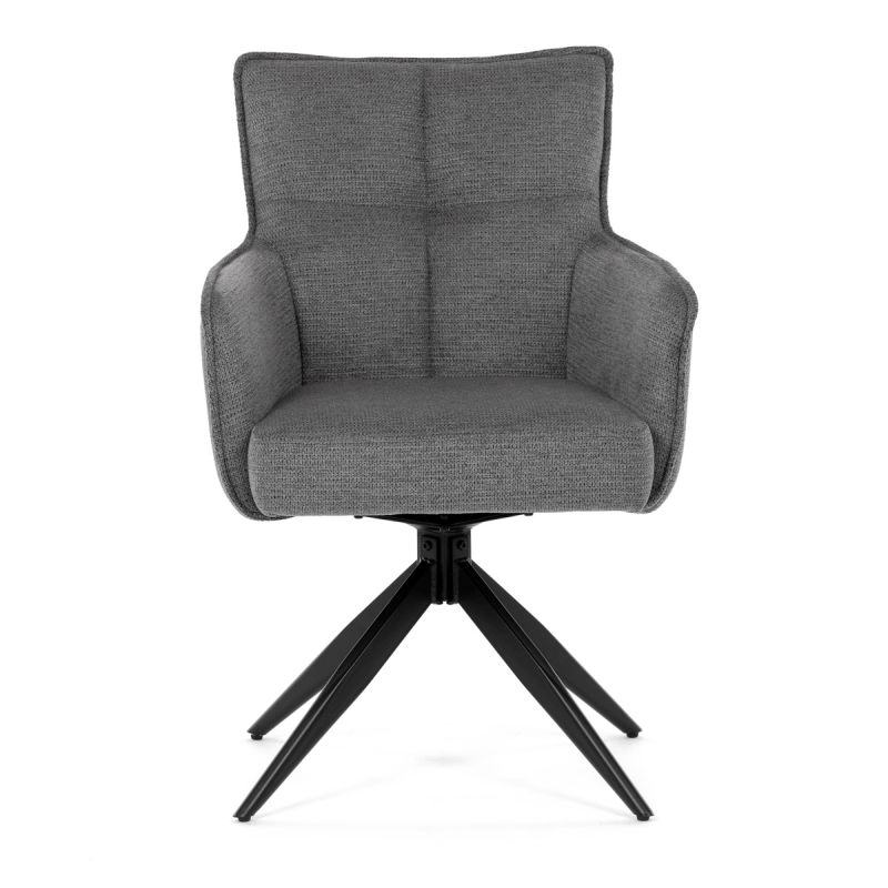 Stolička, taštičkové pružiny v sedadle, 180 ° otočný mechanizmus, šedá vodeodolná látka