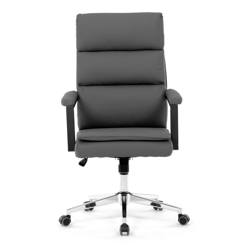 Kancelárska stolička v modernom sivom prevedení, ekokoža
