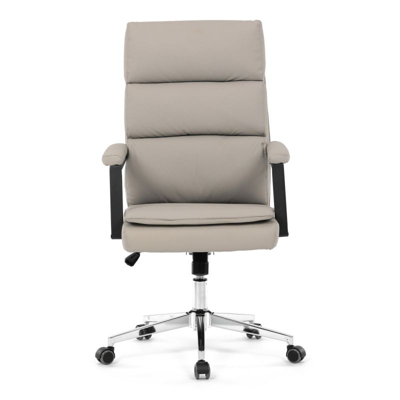 Kancelárska stolička v modernom striebornom prevedení, ekokoža