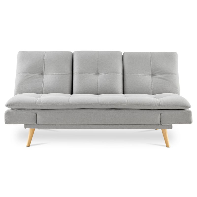 Rozkladacia pohovka 3-miestna, poťah svetlo sivá látka