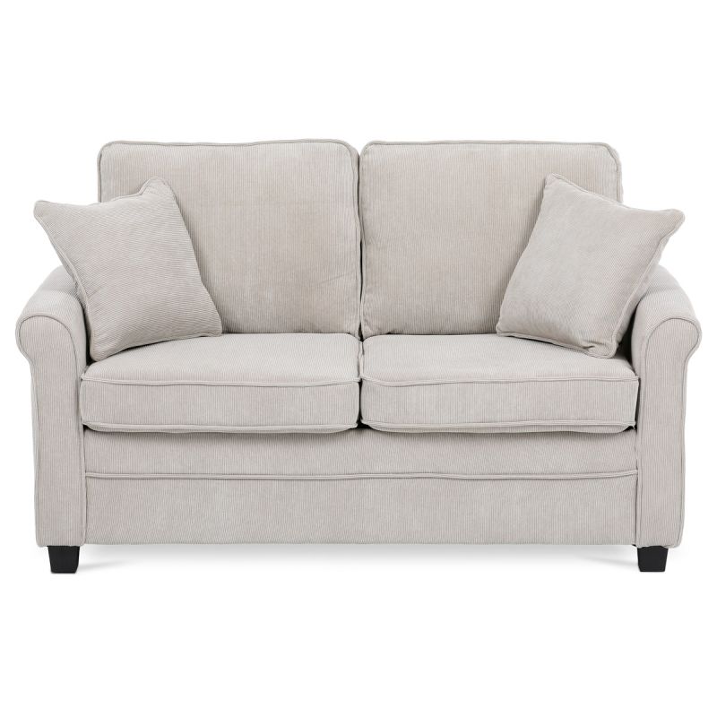 Rozkladacia pohovka s matracom, 2-miestna, poťah menčestrová béžová látka