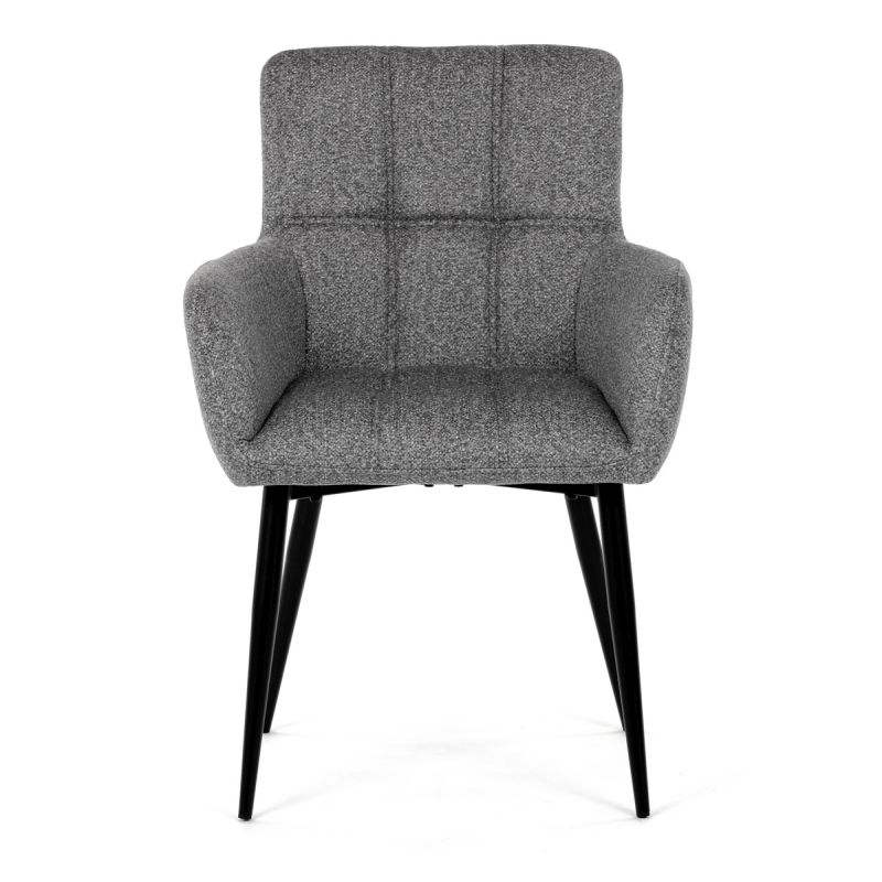 Elegantná svetlo sivá jedálenská stolička s podrúčkami