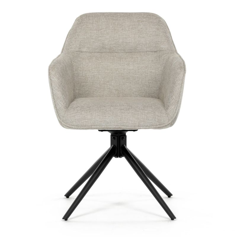 Jedálenská stolička s otočným mechanizmom, krémová látka