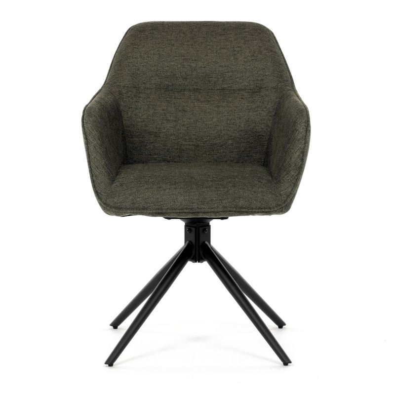 Jedálenská stolička s otočným mechanizmom, zelená látka