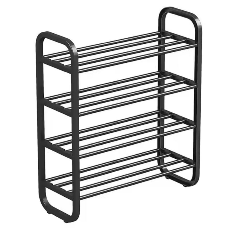 Štýlový botník, 4-policový, čierny