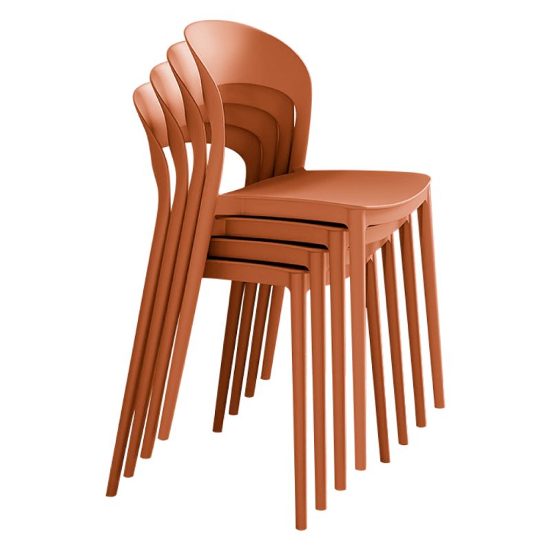 Stohovateľná plastová stolička, oranžová