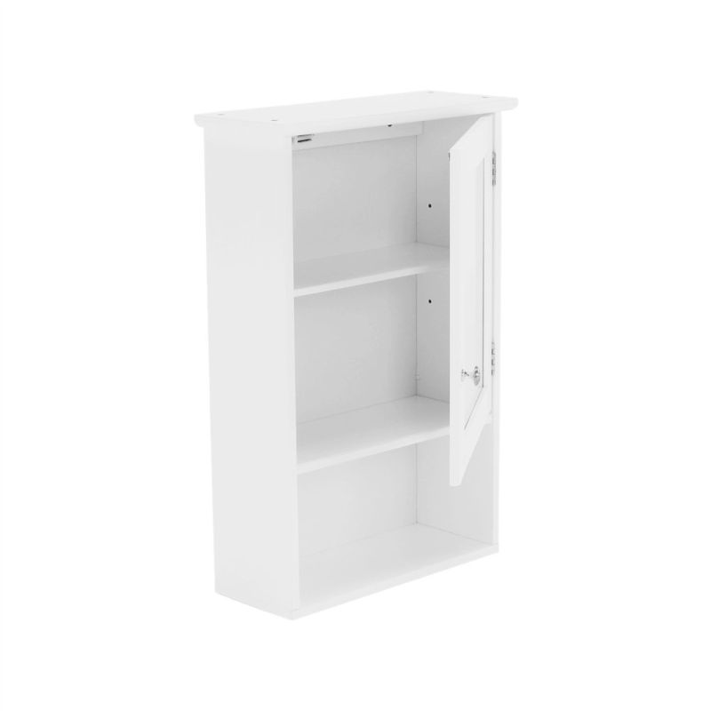 Závesná skrinka so zrkadlom do kúpeľne, biela