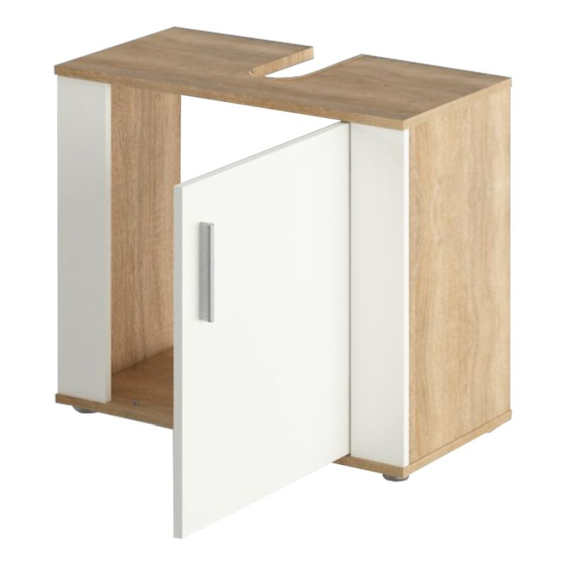 Skrinka pod umývadlo, dub sonoma/matná biela