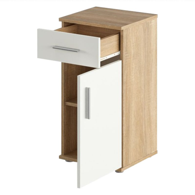 Spodná skrinka do kúpeľne, dub sonoma/matná biela