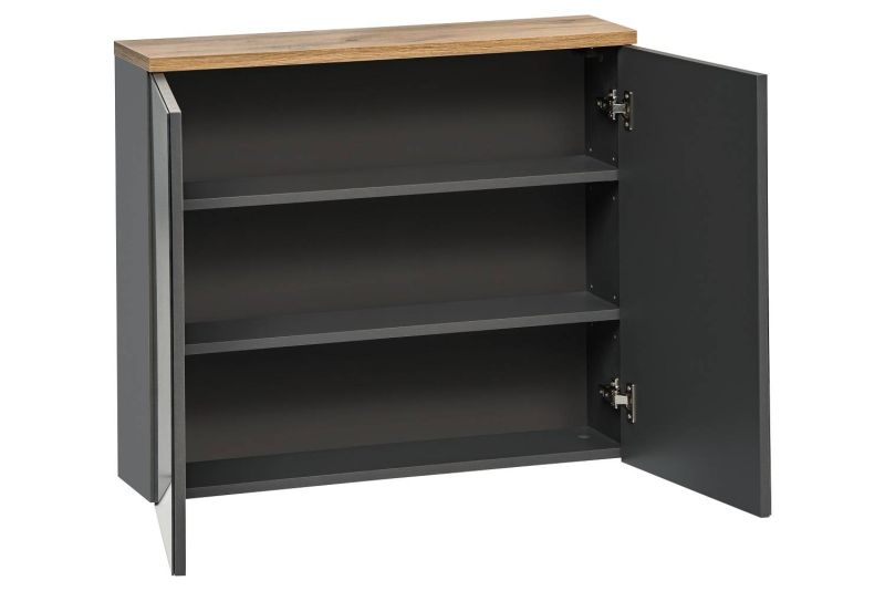 Kúpeľňová skrinka 840 sivá/sivý vysoký lesk