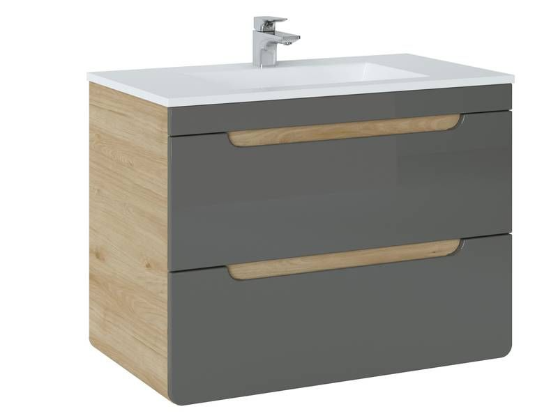 Kúpeľňová skrinka 821 dub jackson hickory/sivý lesk