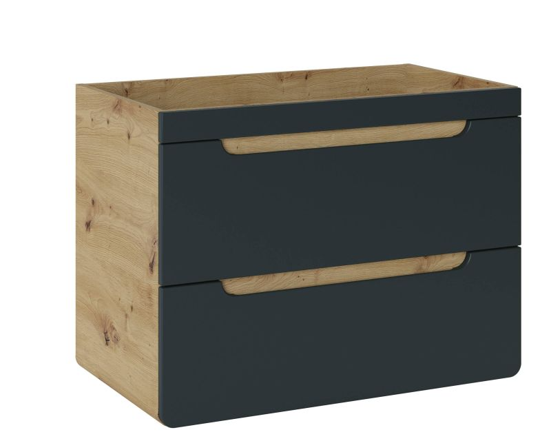 Kúpeľňová skrinka 821 dub artisan/čierny mat