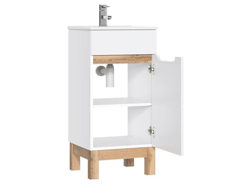 Skrinka do kúpeľne 823 biela/biely vysoký lesk