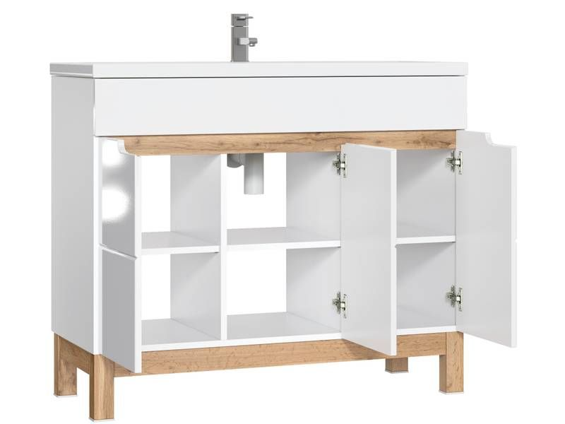 Skrinka do kúpeľne 825 biela/biely vysoký lesk