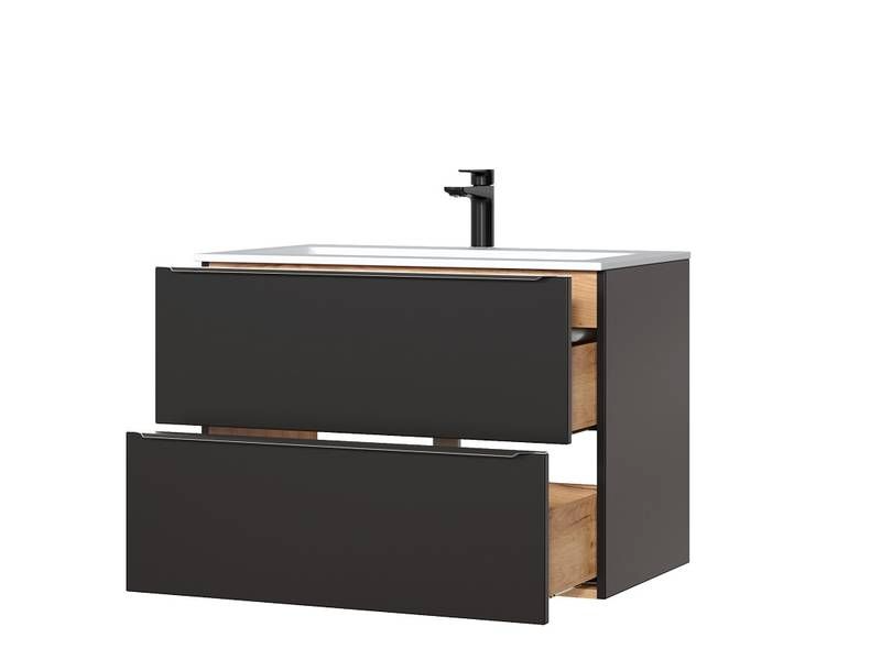 Skrinka do kúpeľne 821 dub craft/čierny mat